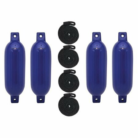 EXTREME MAX 4.5 x 16 in. Boattector Fender Value, Cobalt Blue, 4PK 3006.7533